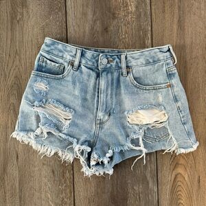 PACSUN High Rise Festival Distressed Destroyed Cutoff Jean Shorts Women’s 27